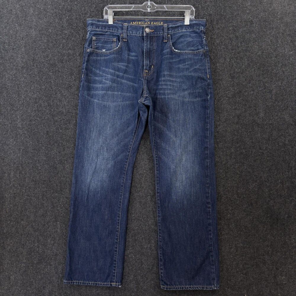 American Eagle Classic Boot Jeans Men's 34x30 Blue Bootcut Denim Pants Casual
